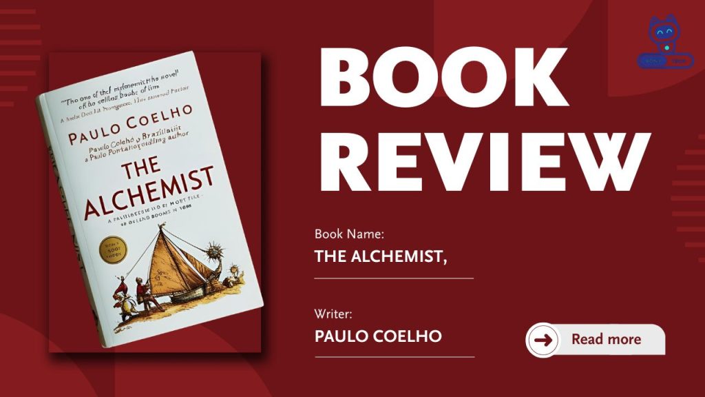 Book cover of The Alchemist by Paulo Coelho, featuring a desert landscape with pyramids in the background, symbolizing Santiago’s journey of self-discovery and destiny.